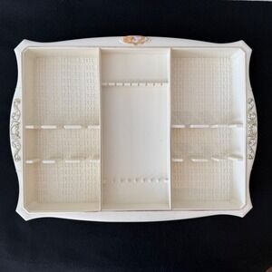 Vintage Oneida Flatware Storage Tray Insert Cream Gold Silverware Organizer